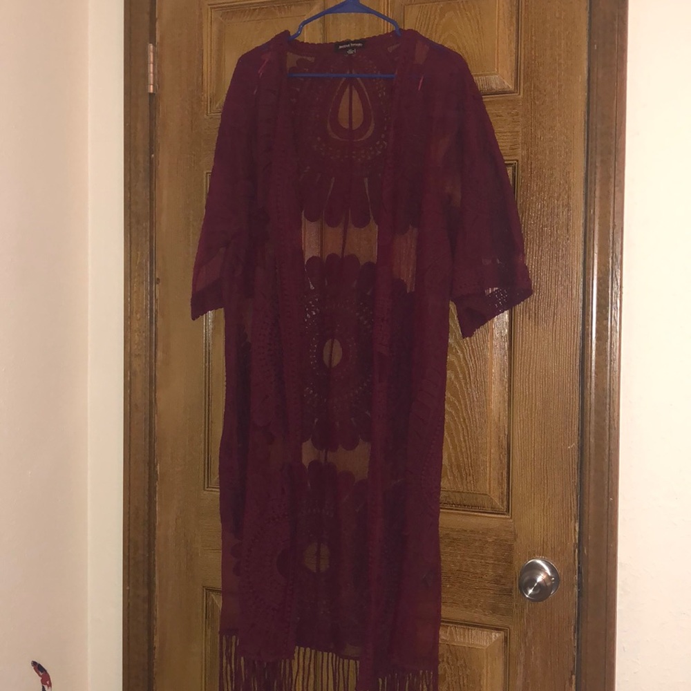 Long Lace Sheer Kimono